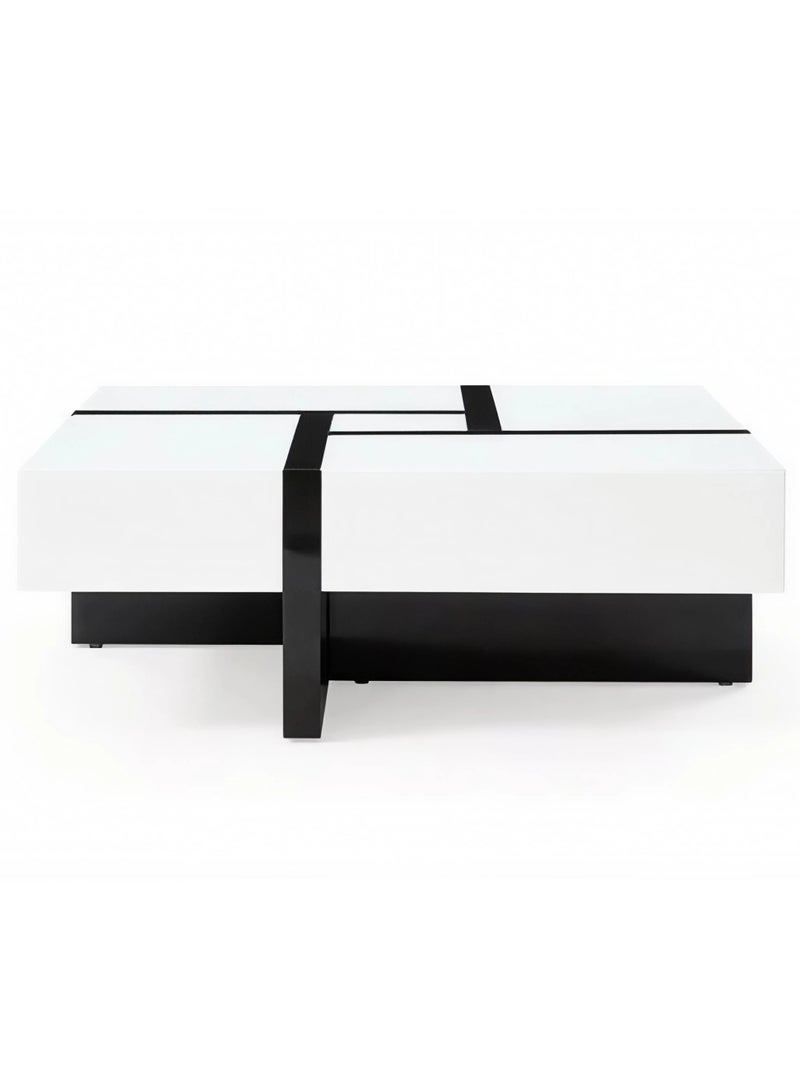 Concent Modern Geometric Coffee Table - A Luxury Blend Between Black and White - Image 2